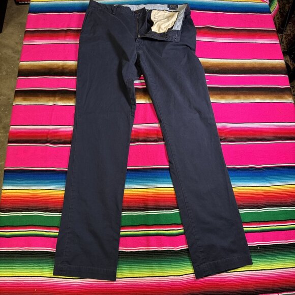 Polo Ralph‎ Lauren Navy Chino Pants Men's 38x38 Tall - Picture 3 of 11